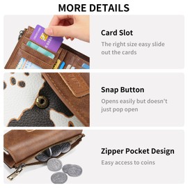 SENDEFN Small Wallets for Women Leather RFID Blocking Bifold Zipper Pocket Card Holder with ID Window