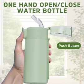 Small Water Bottle, 150ml Mini Water Bottle with Straw and Handle, One-Hand Open Design, Leak-Proof Locking Lid, Double Wall Vacuum 4-6 Hours Hot/Cold Retention, Portable for Coffee, Milk, Juice
