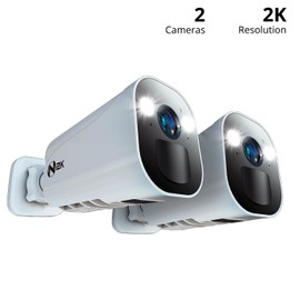 Night Owl Wire Free 2K HD Indoor/Outdoor Deterrence Cameras with 2-Way Audio (2-Pack)