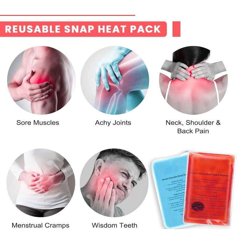 Reusable Snap Heat Pack, Hand Warmers Boil Click Heat Pocket
