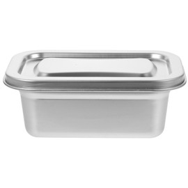 DOITOOL Reusable Ice Cream Storage Containers for Freezer with Lids Stainless Steel Freezer Box Insulated Ice Cream Tub Fridge Organizer Box for Refrigerator, 17 X 11 X 7cm