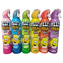 FOZZI'S Bath Foam Soap Aerosol for Kids 6-pack,Yellow, Purple, Orange, Pink, Green and Blue 11.04 oz (313g) each (Pack of 6)