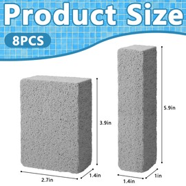 LFUTARI 8 Pcs Pools Pumice Stone - Pool Cleaning Block Swimming Pumice Pool Tile Stone for Pools & Spa Tile, Grout & Concrete Cleaning (8Pcs)