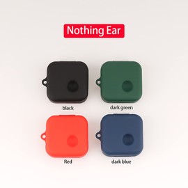 QWYJ Funda para Nothing Ear 1 Case Carcsa Protectora de Silicona, para Nothing Ear 1 Funda de Carga Portátil con Mosquetón Llavero Anti-perdida (Negro)