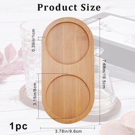 GORGECRAFT Bamboo Soap Dispenser Vanity Cup Serving Tray Bathroom Counter Kitchen Trays Dresser Jewelry Ring Dish Comestic Holder Bathtub Perfume Makeup Jewelry Organizer for Bathroom Home Kitchen