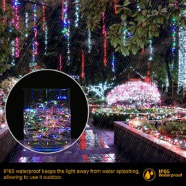 Vulisox Solar String Lights Outdoor, Fairy Lights Waterproof, 1 Pack Total 12M/ 40Ft 120LEDS/ 8 Mode Copper Wire Solar Lights Outdoor Garden for Party, Trees, Camping, Decorations (Multi-Coloured)