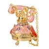 QIFU Hand Painted Pink Telephone Hinged Jewelry Trinket Box Unique