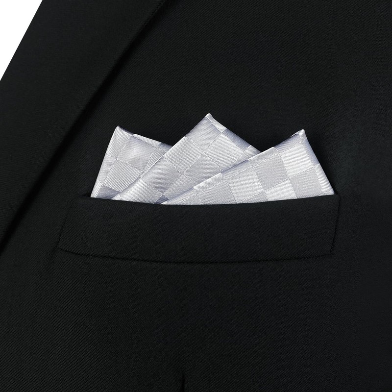[S&W SHLAX&WING] Men's Pocket Square Plaid Prom Party Large Tall,