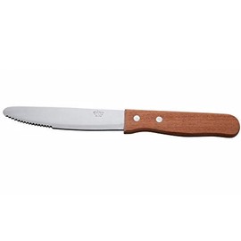 Winco KB-15W Wooden Handle 5" Blade Jumbo Steak Knifes - Dozen