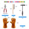 Glarks 5Pcs Welding Slag Removal Tool Set, Include 10'' Welding