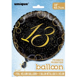 Unique Party 55830 45,7 cm Glitz Gold Folie 13. Geburtstag Ballon