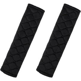 2 Pcs Universal Car Seat Belt Pads - Seatbelt Covers - seat belt pads for kids - Suitable for Kids, Women & Men (Black)