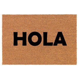Coir Doormat Front Door Mat New Home Closing Housewarming Gift Hola (30" x 18" Standard)