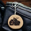 Promotech Harley Motorcycle Handmade Laser Engraved Single Piece Wooden Keyring,