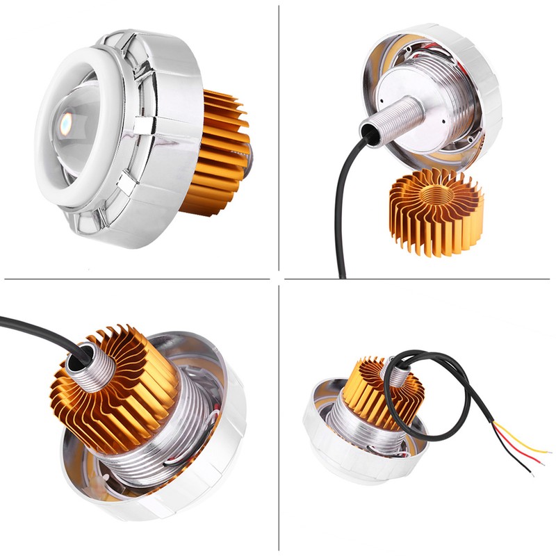 Motorcycle LED Headlight Projector Lens Dual Angel & Devil Eye