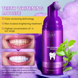 Purple Teeth Whitening Toothpaste, V34 color Corrector Serum Lila Zahnpasta Weisse Zähne, Entfernung von Flecken Kaffee, Rauchen, Gelbe ZäHne丨Glowing Smile, Zahnaufhellung Booster