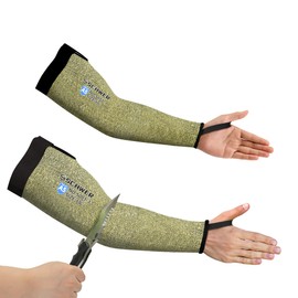 Schwer CORE Arm Protection Sleeves S081, ANSI A5 Cut Resistant Sleeves with Thumbhole, Non-PFAS Flame Resistant Welding Sleeve for Work, Kitchen, Farmers Sleeve for Gardening Arm Guards for Biting