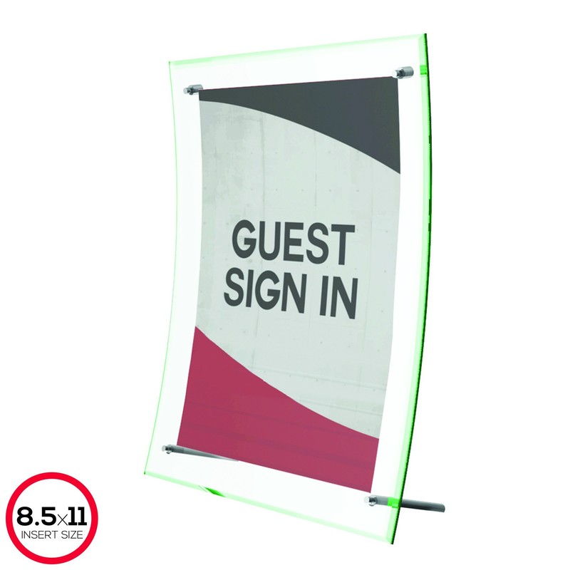Deflecto Superior Image Curved Sign Holder, 8.5 x 11 Inches