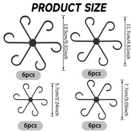 Pack of 24 Plant Clips, 4 Sizes, Secured Plastic Plant Clips, Secured Plants Plastic Clip, Plastic Plant Supports for Supporting Flowers and Plants