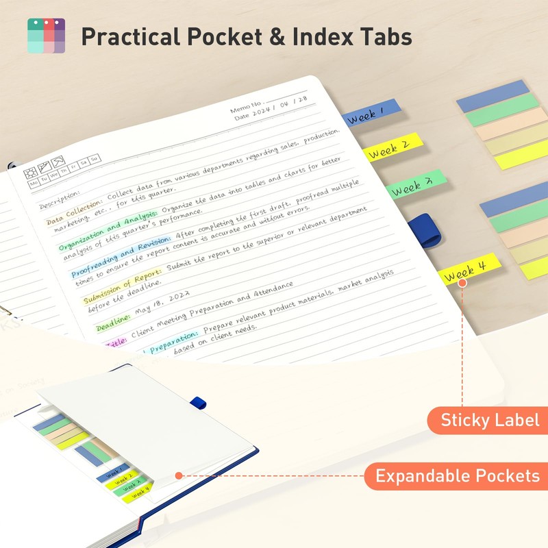 Smarpau Thick A5 Lined Notebook, 320 Pages Ruled Notebook Thick
