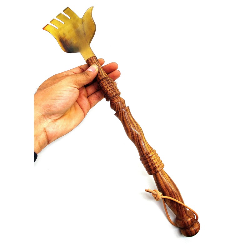 5MOONSUN5's Ox Horn Back Scratcher Handheld Traditional Handcrafted Scratching Massage