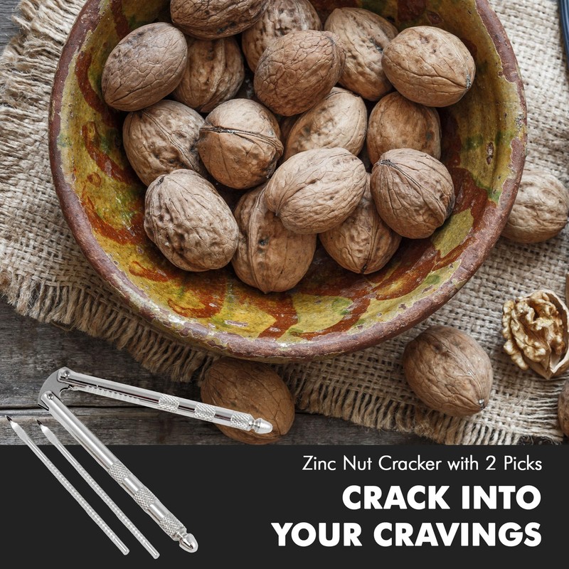 Chef Craft Classic Nut Cracker with Picks, 6.75 inch, Stainless