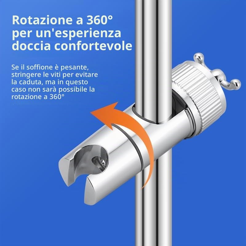 JADUFHU Supporto Doccia Regolabile con 2 Ganci