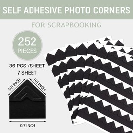 Lineco Self-Adhesive Photo Corners, Archival Quality Acid-Free Pressure Sensitive, 0.5 Inch, Useful for Scrapbooking Mounting on Mat Boards DIY (Pack of 252) Black