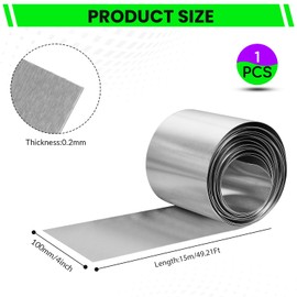 4'' x 50' Aluminum Flashing Roll,0.2mm Thickness Aluminum Roof Panels,Metal Roofing Roll for Roof and Garden, Prevents Roofing Stains,Sealing Windows Doors,DIY Craft