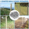 MOXYOY 120 Pcs U Nails for Fencing, U Shaped Nails