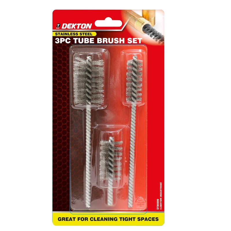 Dekton 3PC Tube Brush Set – Versatile Cleaning Brushes for