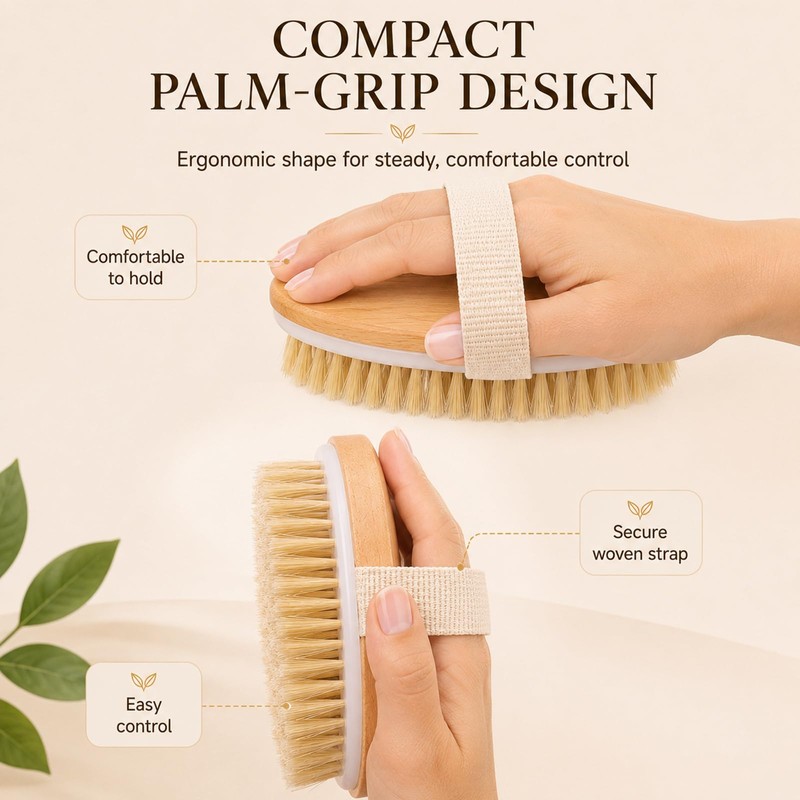Bamboo Boar Bristle Pet Palm Brush, Wet and Dry Grooming,