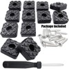 QY 12PCS Black Color Square Shape Rubber Non Slip Non