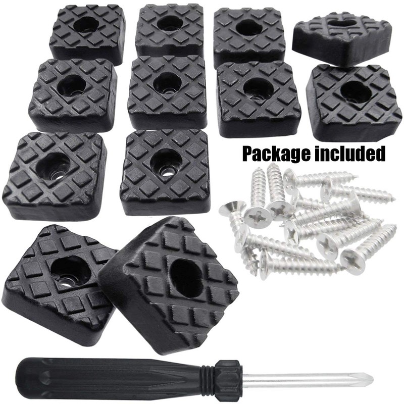 QY 12PCS Black Color Square Shape Rubber Non Slip Non