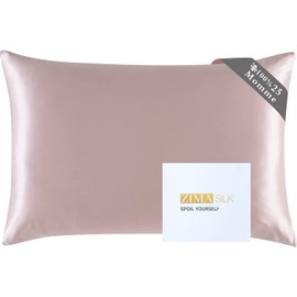 ZIMASILK 25 Momme 100% Pure Mulberry Silk Pillowcase for Hair and Skin Heath, Best Gift Choice, Highest Grade 6A Silk, 900 Thread Count, 1Pc (King 20''x36'', Light Plum)
