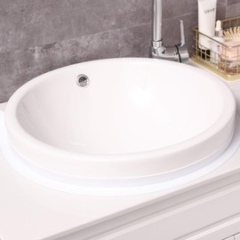 White Waterproof Caulk Tape PVC Self Adhesive Caulk Strip Joint Adhesive Shower Bathtub Joint Strip Bathroom Sealing Tape Kitchen Sealing Tape and Shower Tile Sealant