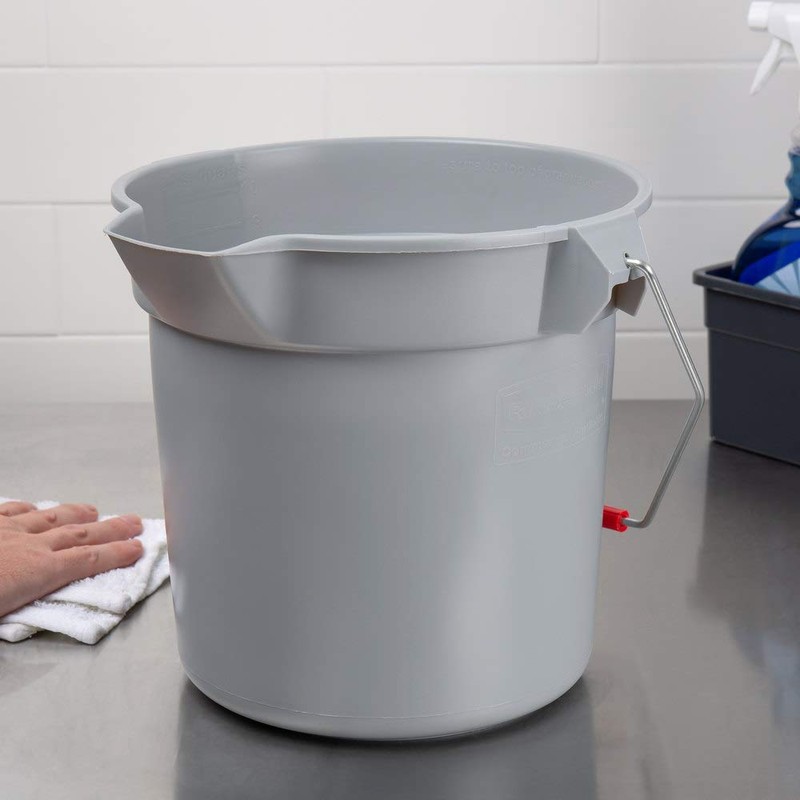 Rubbermaid BRUTE Bucket (S), 3.7 gal (9.5 L), Gray FG296300GRAY