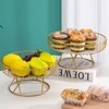 Fruit Tray Hollow Design High Foot Iron Marblel Decorative Practical