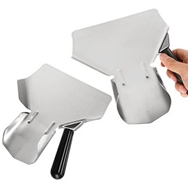 2Pcs Stainless Steel French Fry Scoop with Right Handle French Fry Popcorn Bagger Utility Speed Scooper French Fry Serving Spoon Easy Fill Tool for Bags & Boxes