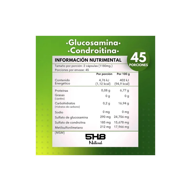 5h8 Glucosaminacondroitinamsm 5h8 90 Cpsulas Sin Sabo Sabor Sin sabor
