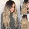 Natural Long Wavy Wigs Lace Front Wig Heat Resistant Hair
