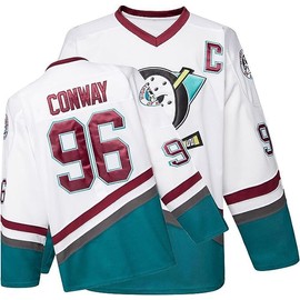 Mighty Ducks Jersey 96# Charlie Conway Movie Ice Hockey Jersey Stitched Letters and Numbers