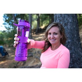 Sagan The Journey™ Water Bottle with Filter - Removes Bacteria, Virus & Cryptosporidium (Orchid)