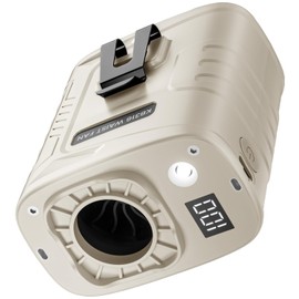 KIBEE Portable Waist Fan with LED Light, 5 Speeds 12500RPM Strong Airflow, Personal Clip Belt Fan [Max 29H Working Time], Hands-Free Neck Fan, Wearable Fan for Outdoor/Hiking/Jobsite/Farms - Champagne