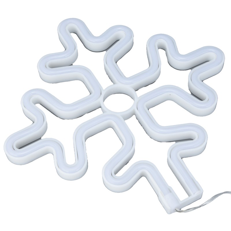 70in Neon Sign Romantic Christmas Snowflake Battery USB Powered LED