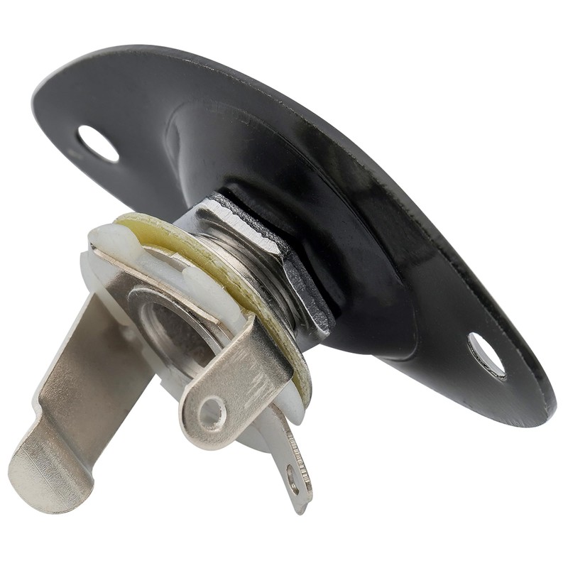 Musiclily 6.35mm Oval Guitar Loaded Jack Socket Plate for Electric