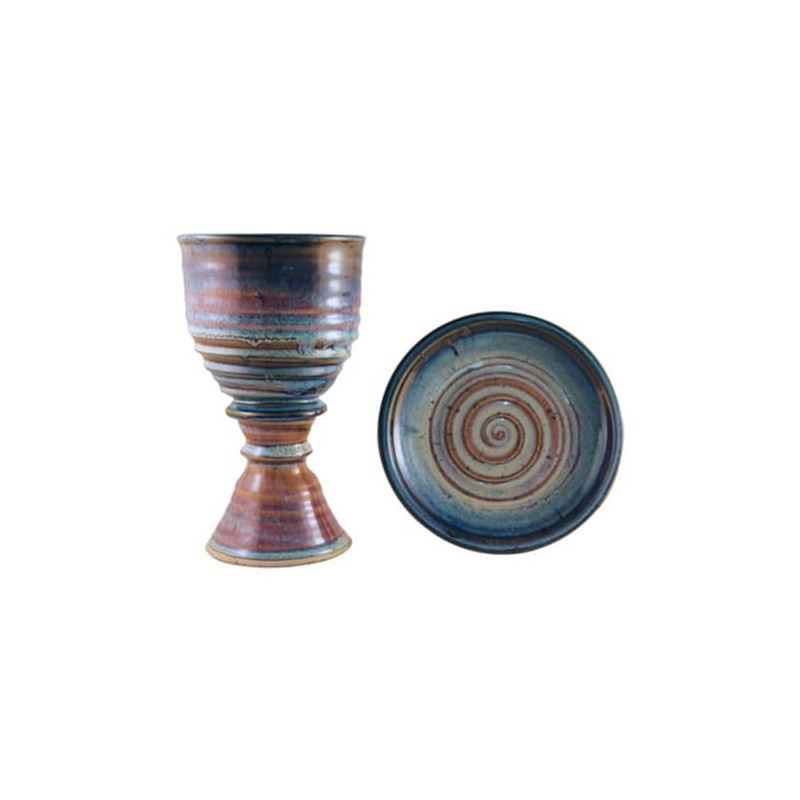 Chalice & Paten Set - Plain - Stoneware - Pastel