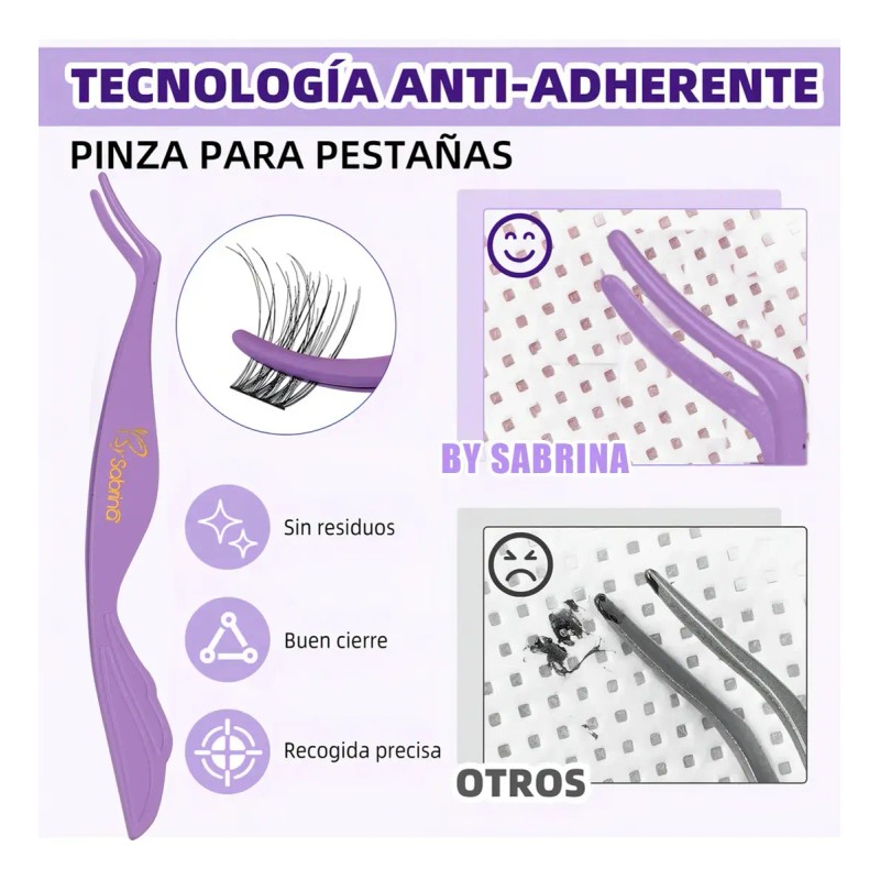 Kit Diy Extensión De Pestañas Autoadhesivas Con Pinzas