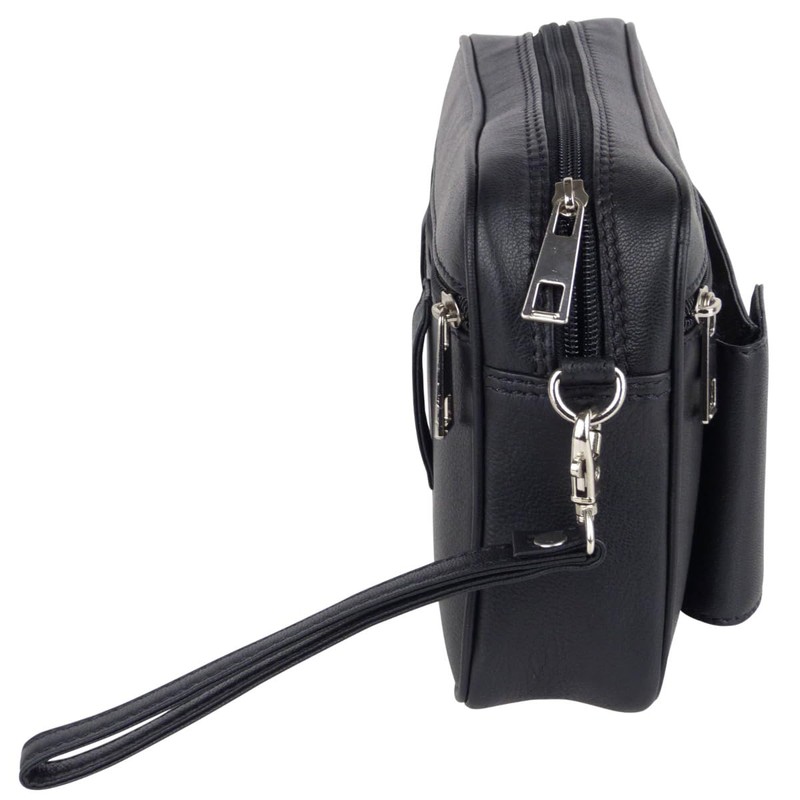 Oakridge Leather Mens Wrist or Waist Bag Organiser Travel -