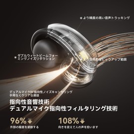 SANAG S9S Fully Wireless Earphones, Open Ear Headphones, Spatial Audio, Bluetooth Connection, Microphone Included, Up to 7 Hours Playback, IPX4 Splashproof (Black)